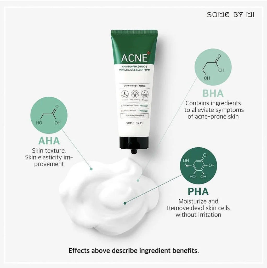 SOME BY MI - AHA,BHA,PHA 30 Days Miracle Acne Clear Foam [100ml]