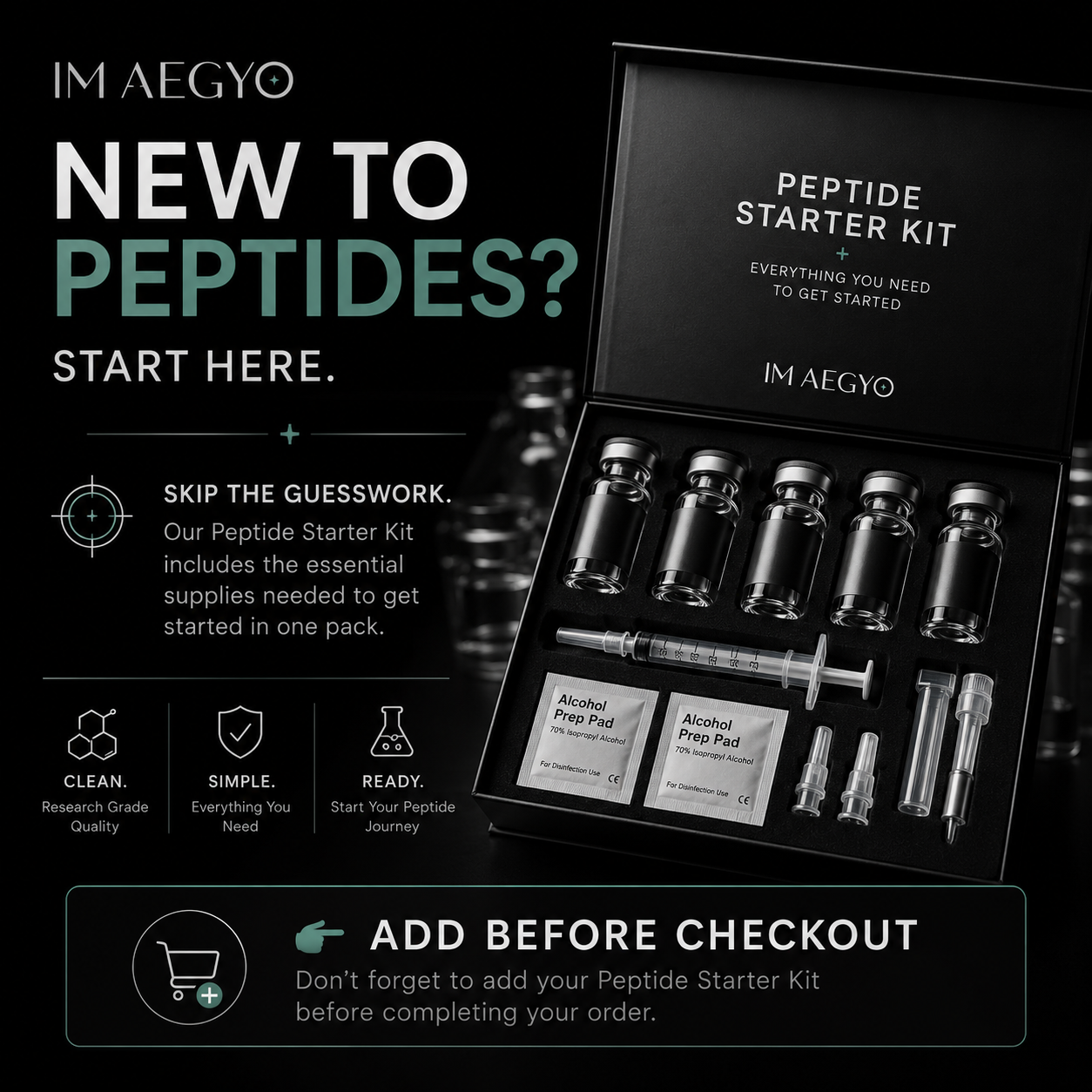 Peptide Starter Kit | Injection Supply Kit (Syringes, Needles & Alcohol Wipes)