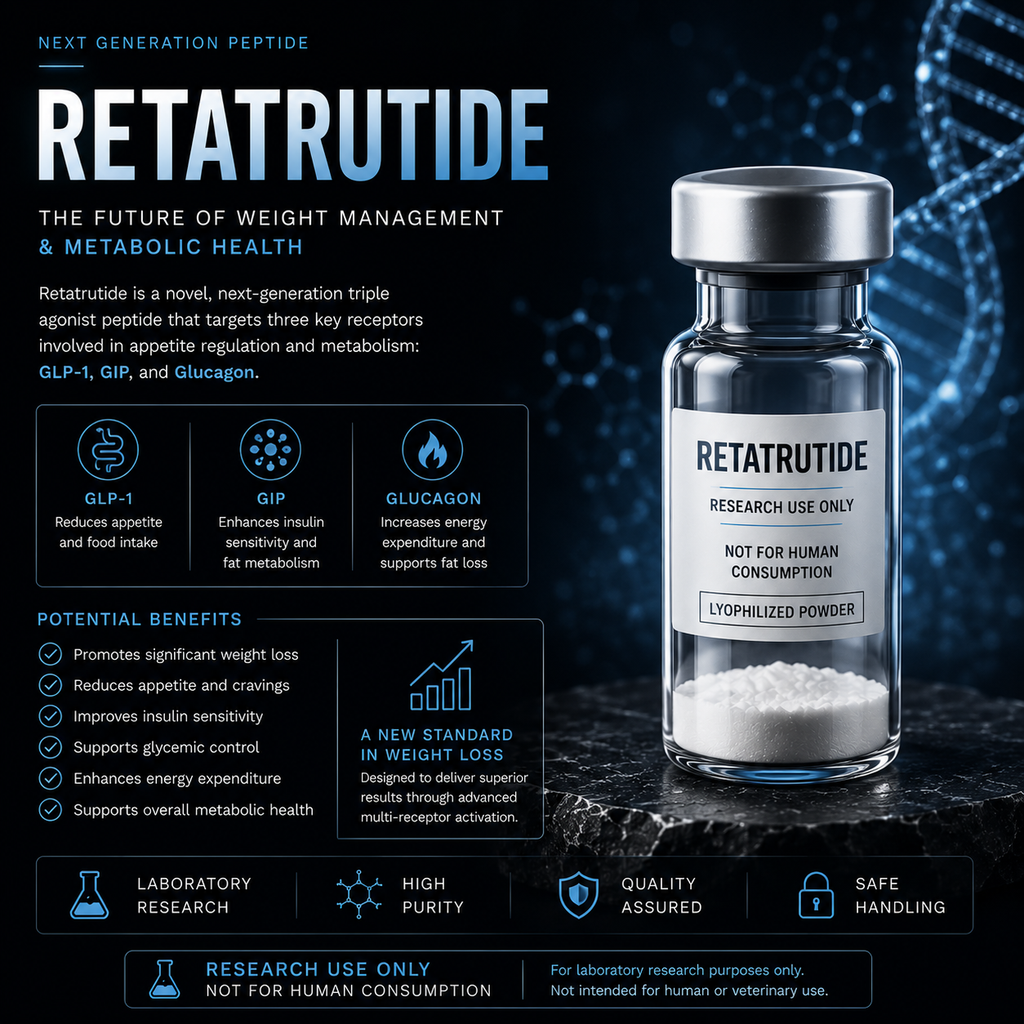 Retatrutide Peptide 20mg | Advanced Triple Receptor Metabolic Research Peptide