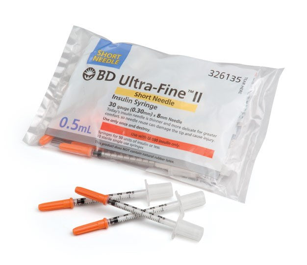 BD Ultra-Fine Syringes 0.3ml 0.25mm 31g x  5/16"  (8mm)
