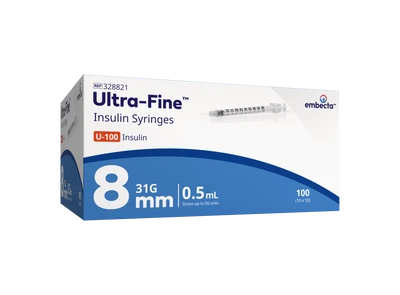 BD Ultra-Fine Syringes 0.5ml 0.25mm 31g x 5/16" (8mm)