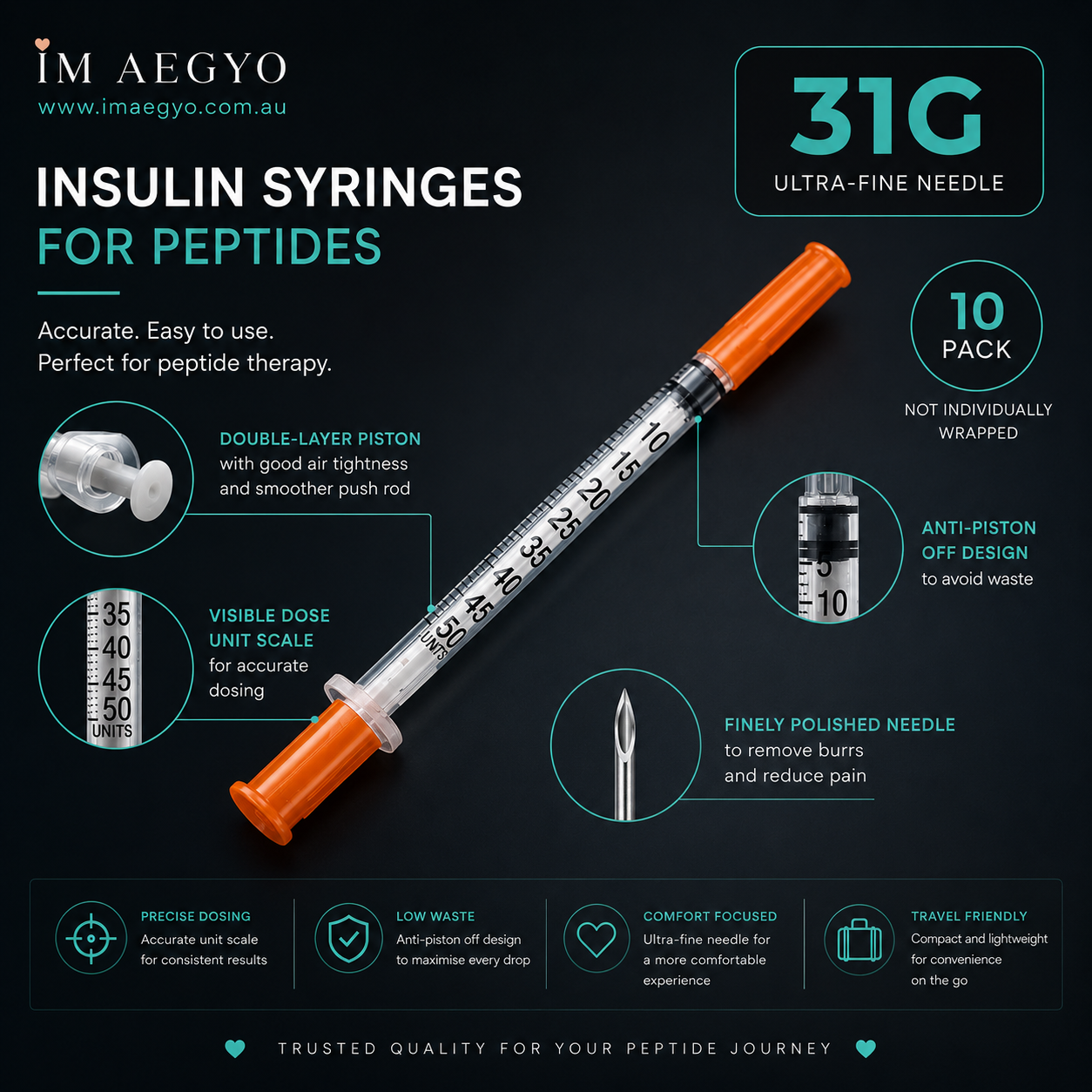 BD Ultra-Fine Syringes 0.5ml 0.25mm 31g x 6mm
