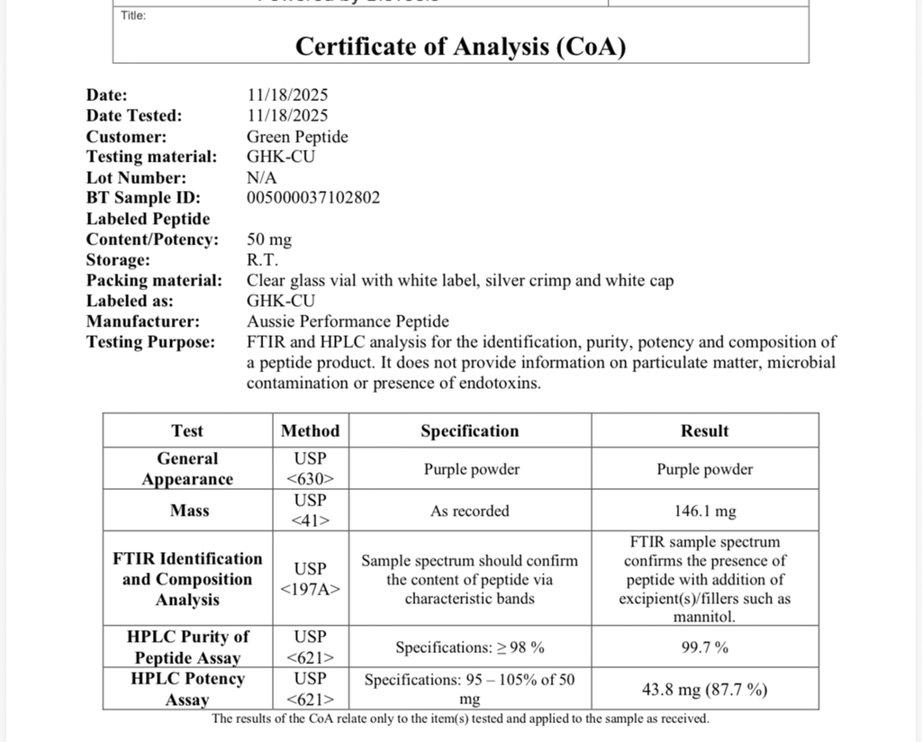 GHK-Cu Peptide 100mg Australia | Copper Peptide for Skin & Regeneration Research