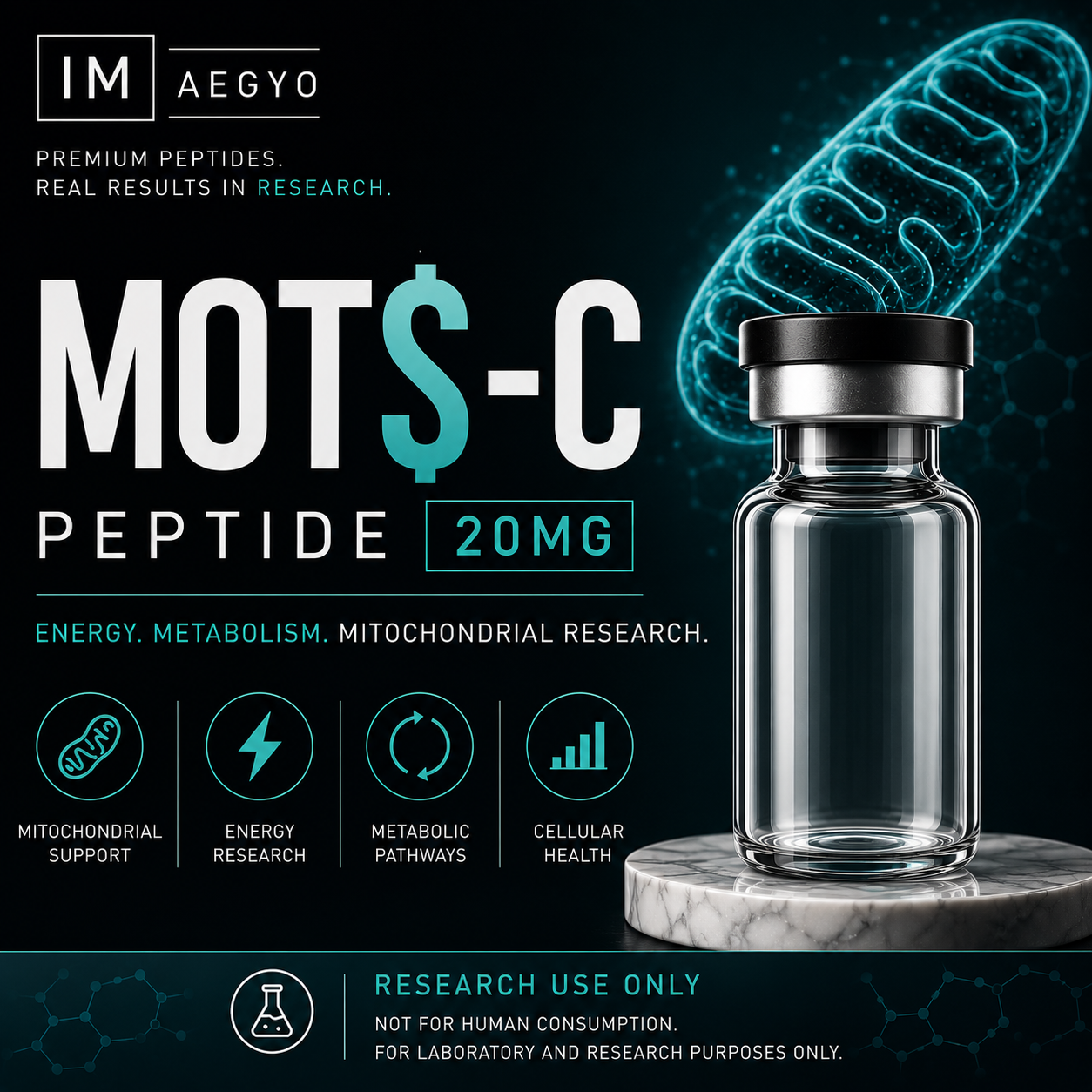 Buy MOTS-C Peptide 20mg in Australia. Mitochondrial-derived peptide studied for energy regulation and metabolic pathways. Fast WA shipping with no customs delays.