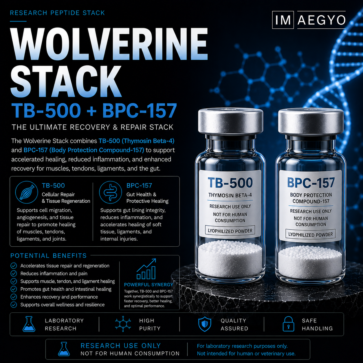 Wolverine Stack TB-500 & BPC-157 | Peptide Research Australia IM AEGYO Wolverine Stack TB-500 & BPC-157 | Peptide Research Australia IM AEGYO