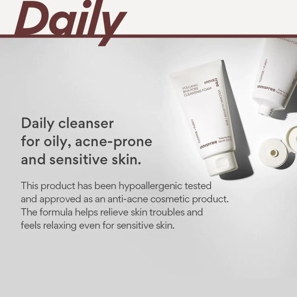 innisfree volcanic bha pore cleansing foam