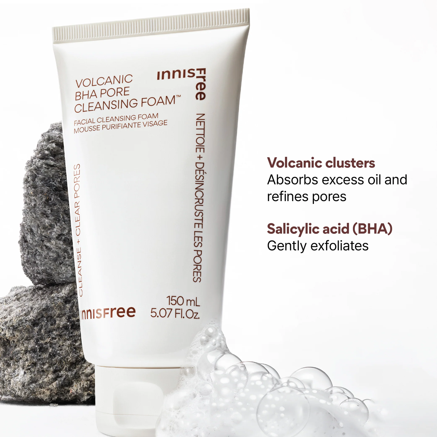 innisfree volcanic bha pore cleansing foam
