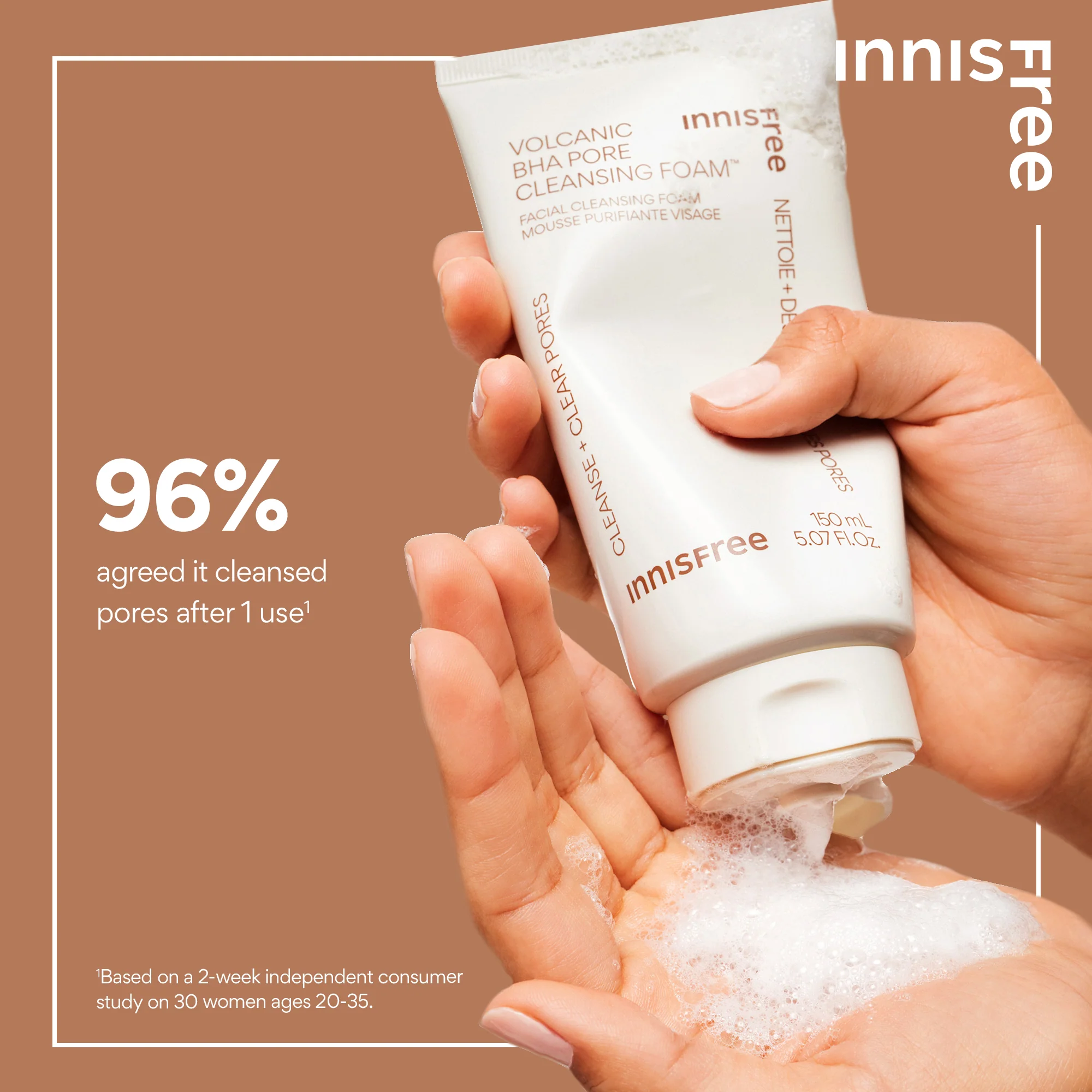 innisfree volcanic bha pore cleansing foam