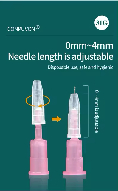 31G Adjustable Depth Disposable Needle (0–4mm) [5 needles]