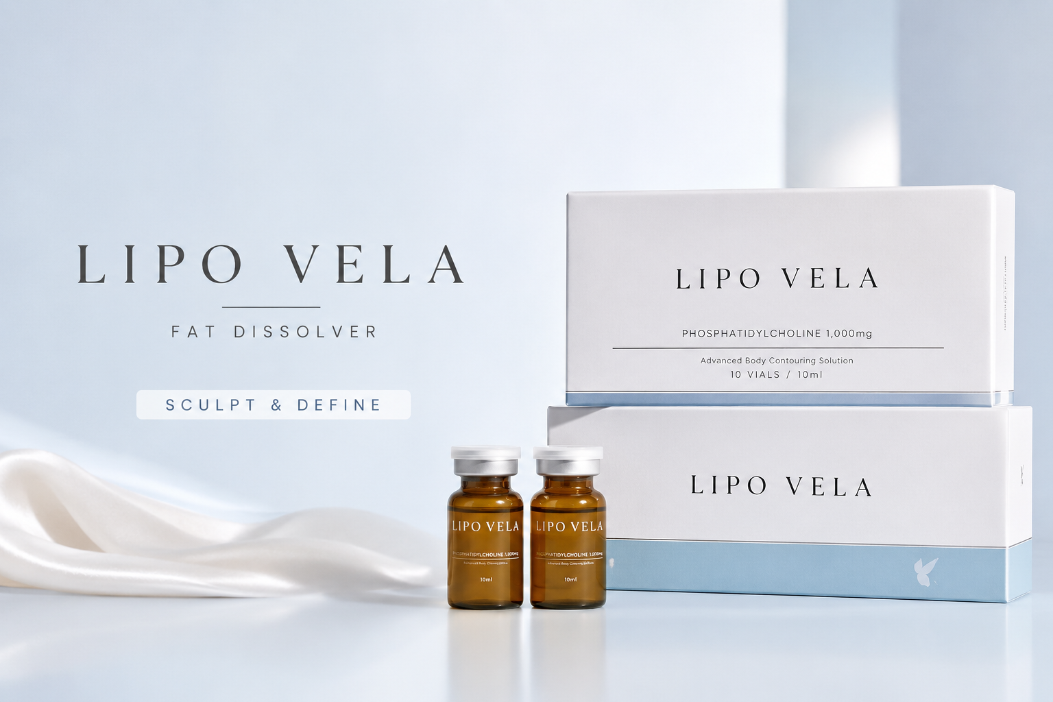 Lipo Vela Korean fat dissolving injection for facial contouring, body sculpting and stubborn fat reduction in Australia.